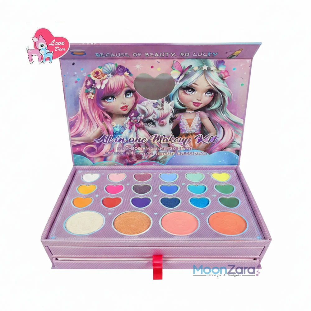 Unicorn 3-in-1 Princess Beauty Kit – 42-Item Makeup & Jewelry Accessories Set LD6161