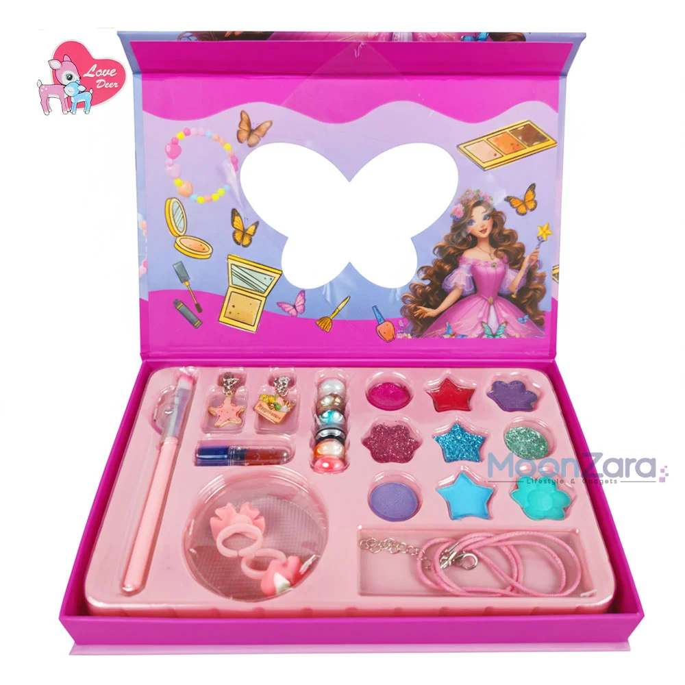 3 in 1 Kids Beauty Play Set – Makeup, Jewelry & DIY Beads Gift Box (22 Items) | LD6332A